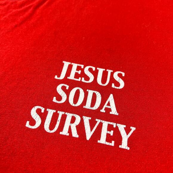 Jesus Loves You Jesus soda Survey vintage t-shirt size 2XL Gildan tag - Picture 6 of 8